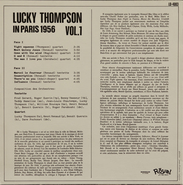 Lucky Thompson - In Paris 1956 Vol. 1 (LP)