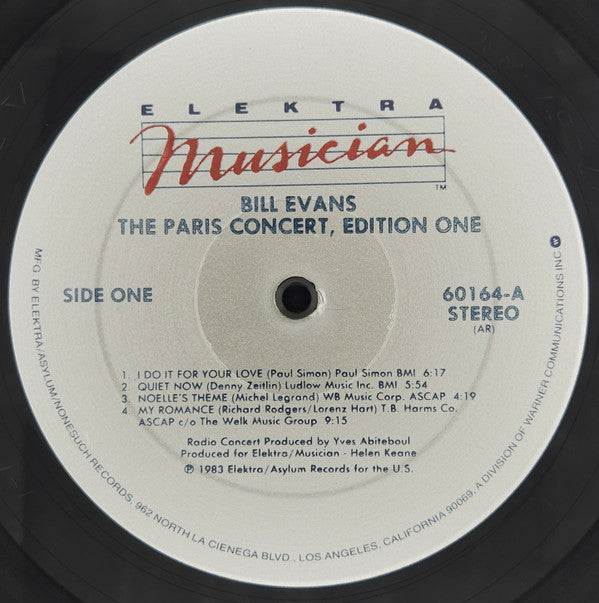 Bill Evans - The Paris Concert (Edition One) (LP, Album)