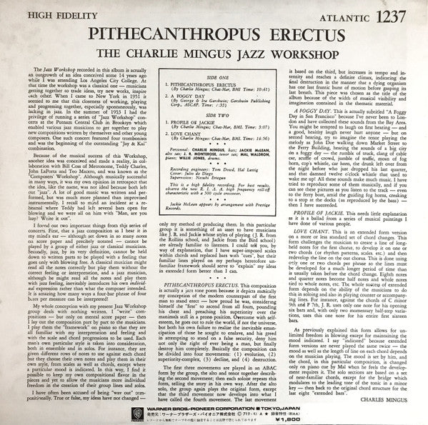 Charles Mingus Jazz Workshop - Pithecanthropus Erectus(LP, Album, M...