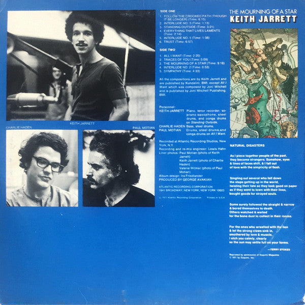 Keith Jarrett - The Mourning Of A Star (LP, Album, MO )