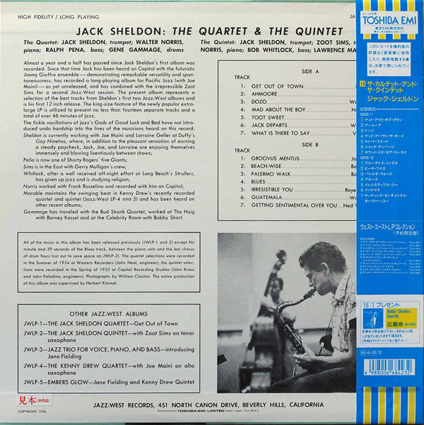 Jack Sheldon - The Quartet & The Quintet (LP, Comp, Promo, RE)