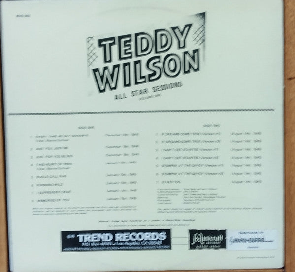 Teddy Wilson - Teddy Wilson And His All-stars, Volume 1(LP, Album, ...