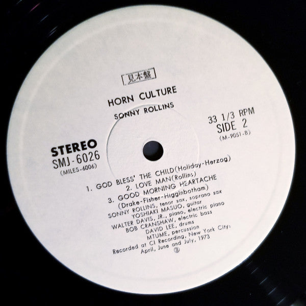 Sonny Rollins - Horn Culture (LP, Album, Promo)