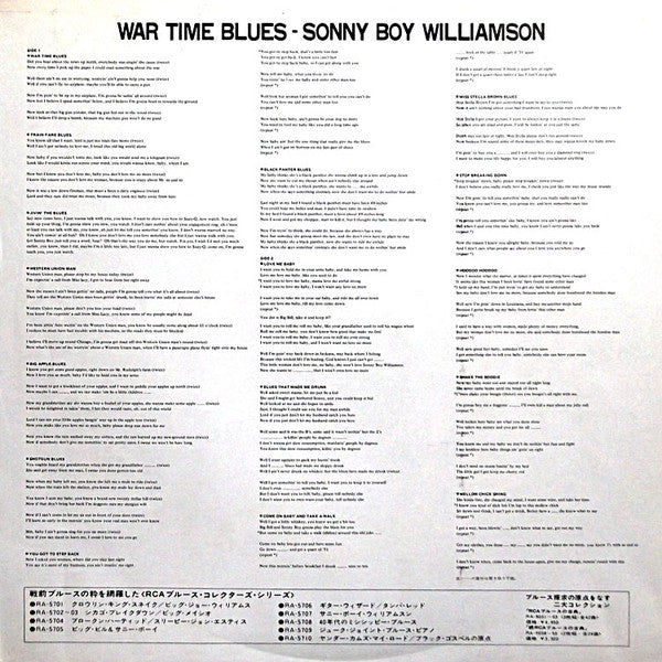 Sonny Boy Williamson - War Time Blues (LP, Comp, Mono)