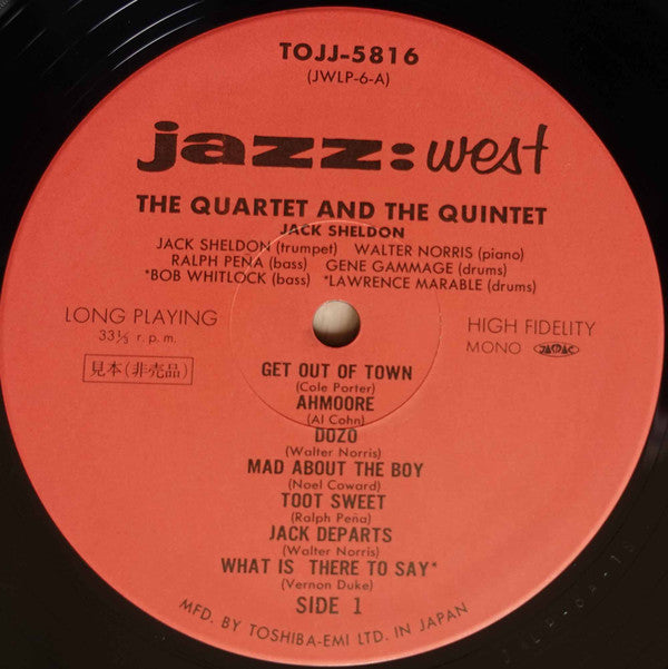Jack Sheldon - The Quartet & The Quintet (LP, Comp, Promo, RE)