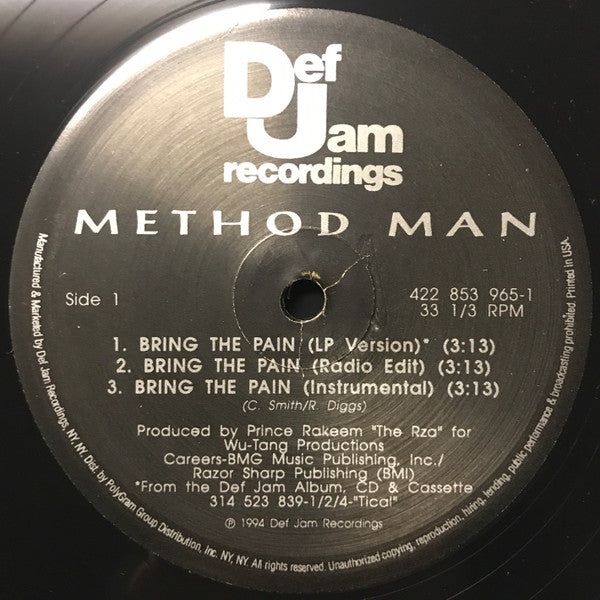 Method Man - Bring The Pain (12"", Single, RE)
