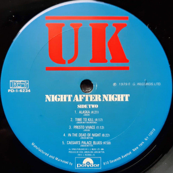 UK (3) - Night After Night (LP, Album, San)