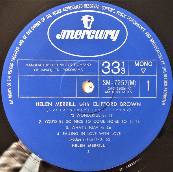 Helen Merrill - Helen Merrill (LP, Album, Mono, RE)