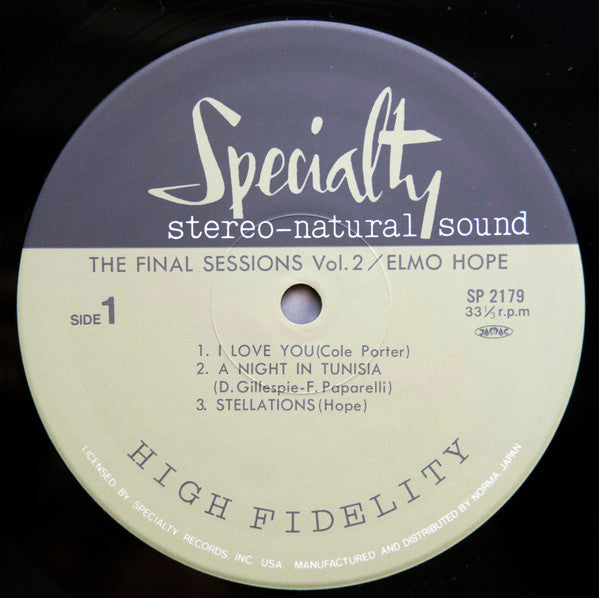 Elmo Hope Trio - The Final Sessions Vol. 2 (LP)