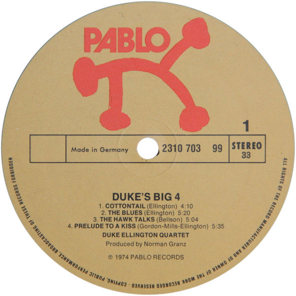 Duke Ellington Quartet - Duke's Big 4 (LP, Album)