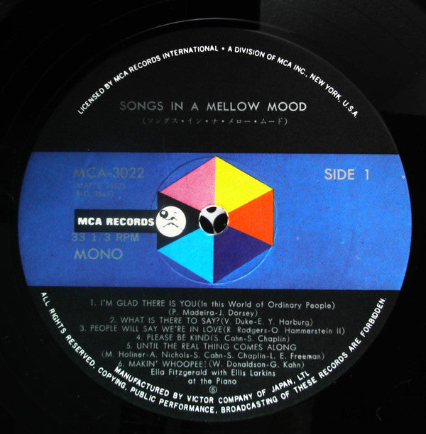 Ella Fitzgerald - Ella - Songs In A Mellow Mood(LP, Album, Mono, 1,5)