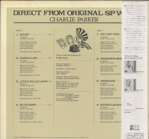 Charlie Parker - Direct from Original SP Vol.1 (LP, Comp)