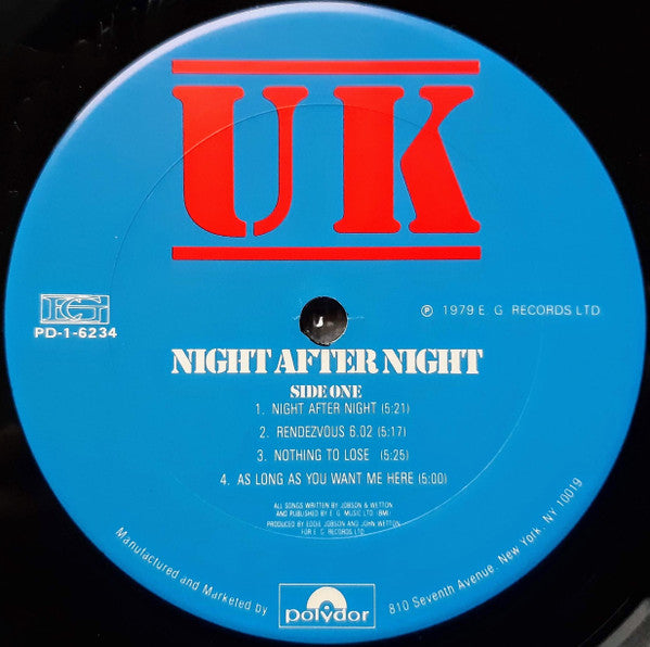 UK (3) - Night After Night (LP, Album, San)