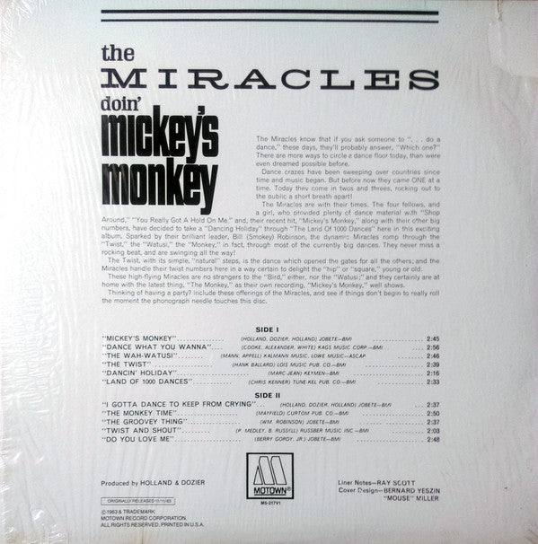 The Miracles - Doin' Mickey's Monkey (LP, RE)