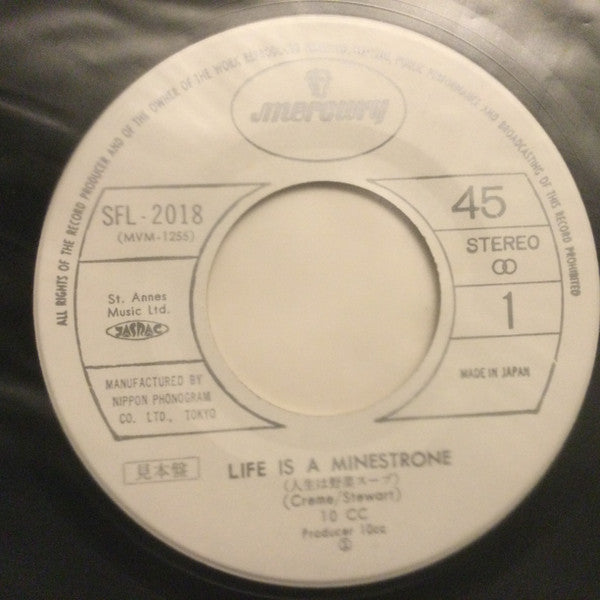 10cc - Life Is A Minestrone = 人生は野菜スープ (7"", Single, Promo)