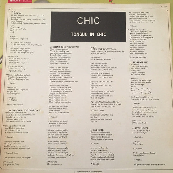 Chic - Tongue In Chic (LP, Album)