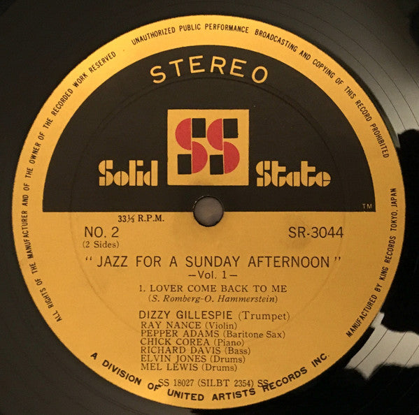 Various - Jazz For A Sunday Afternoon Volume 1 (LP, Album)