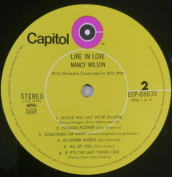 Nancy Wilson - Like New, Like Singin´, Like In Love(LP, Album)