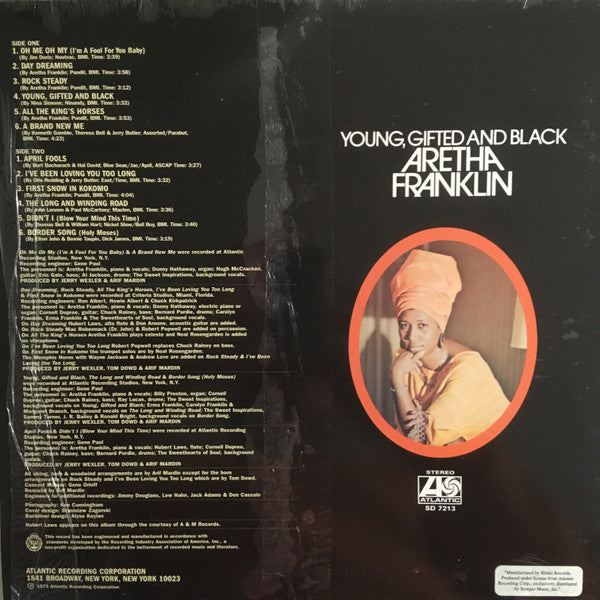 Aretha Franklin - Young, Gifted And Black (LP, Album, RE, 180)