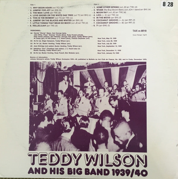 Teddy Wilson - Teddy Wilson And His Big Band 1939/40 (LP, Comp, Mono)