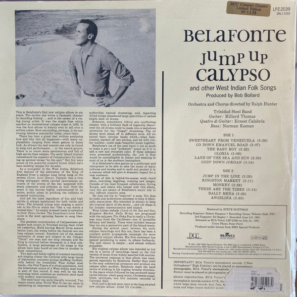 Harry Belafonte - Jump Up Calypso (LP, Album, Ltd, Num, RE, 180)