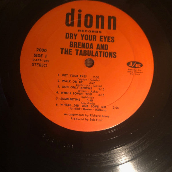 Brenda & The Tabulations - Dry Your Eyes (LP, Album)