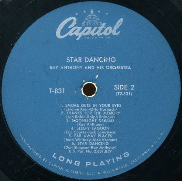 Ray Anthony And His Orchestra* - Star Dancing (LP, Album, Mono)