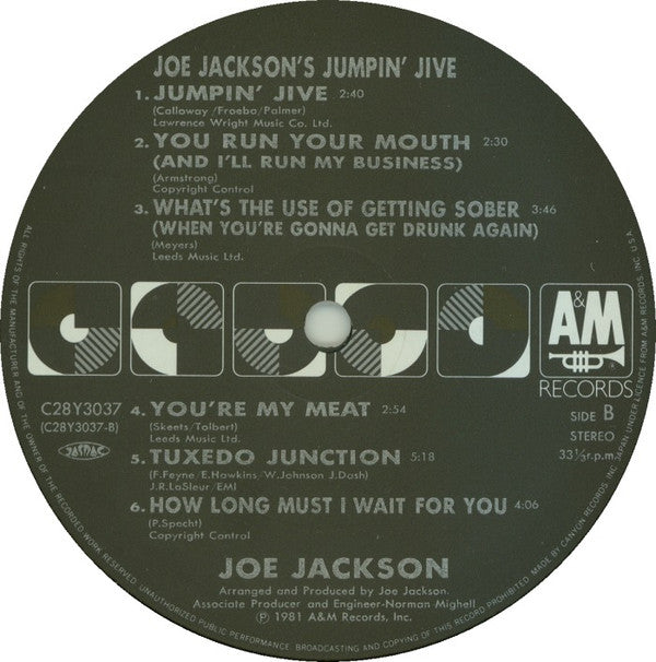Joe Jackson - Joe Jackson's Jumpin' Jive (LP, Album, RE)