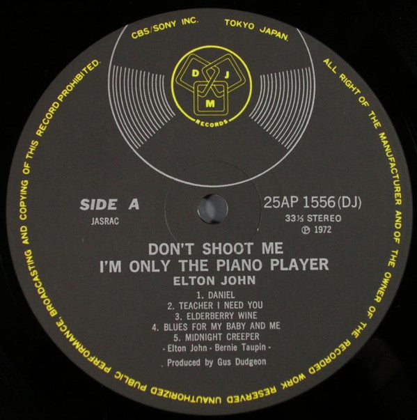 Elton John - Don't Shoot Me I'm Only The Piano Player (LP, Album, RE)