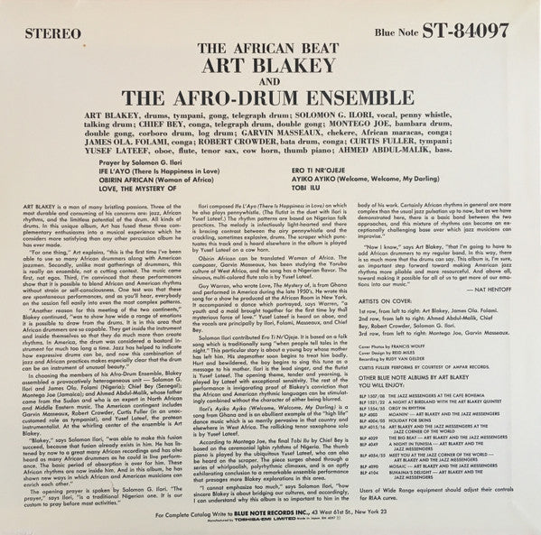 Art Blakey & The Afro-Drum Ensemble - The African Beat (LP, Album, RE)