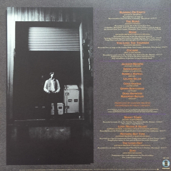 Jackson Browne - Running On Empty (LP, Album, RP, AR )