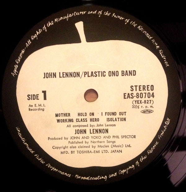 John Lennon - Plastic Ono Band (LP, Album, RE)