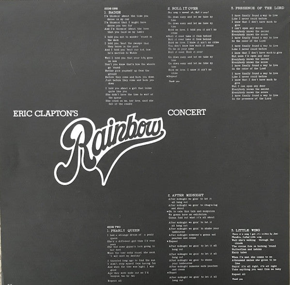 Eric Clapton - Eric Clapton's Rainbow Concert (LP, Album, RE)