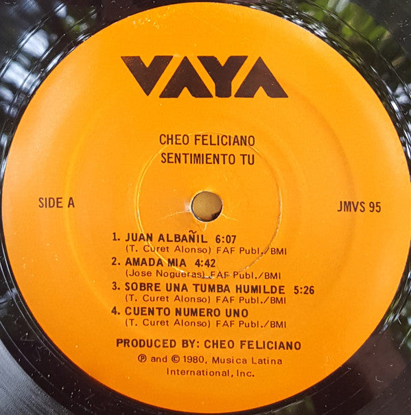 Cheo Feliciano - Sentimiento, Tú... (LP, Album, RP)