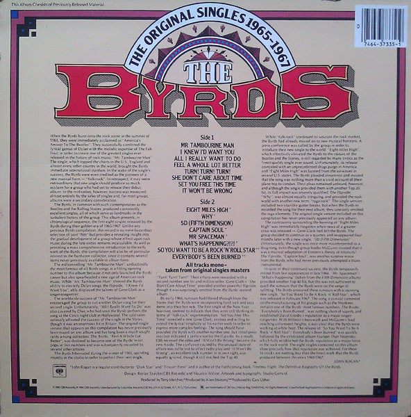 The Byrds - The Original Singles 1965-1967 Volume 1 (LP, Comp, Mono)