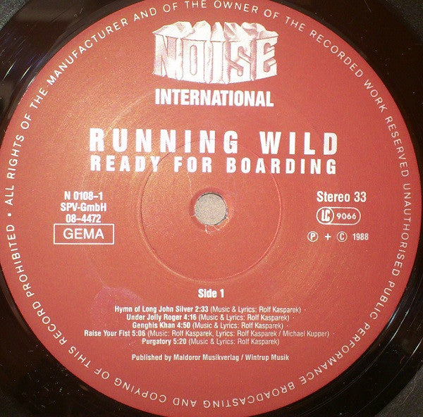 Running Wild - Ready For Boarding (LP, Album, RE)