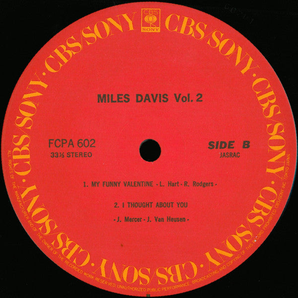 Miles Davis - Miles Davis Vol. 2 (LP, Comp, Club)