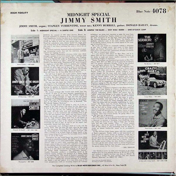 The Incredible Jimmy Smith* - Midnight Special (LP, Album, Mono, No )