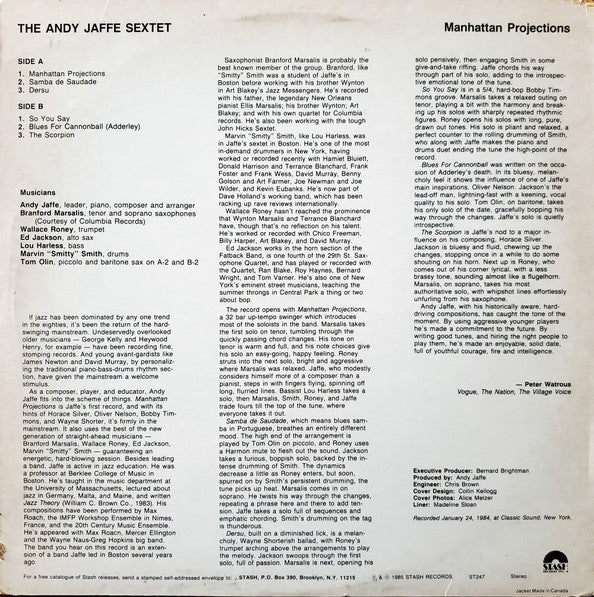 The Andy Jaffe Sextet - Manhattan Projections (LP, Album)