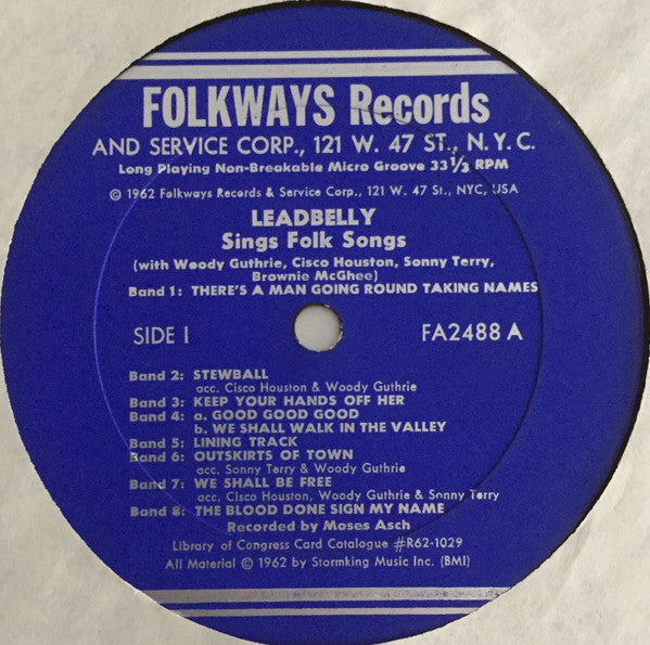 Leadbelly - Leadbelly Sings Folk Songs (LP, Album)