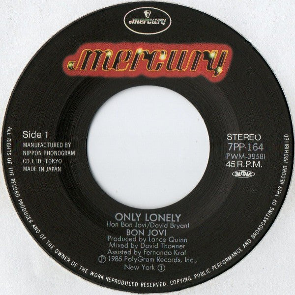 Bon Jovi - Only Lonely (7"", Single)