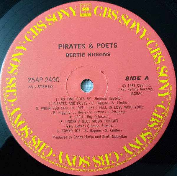 Bertie Higgins - Pirates And Poets (LP, Album)