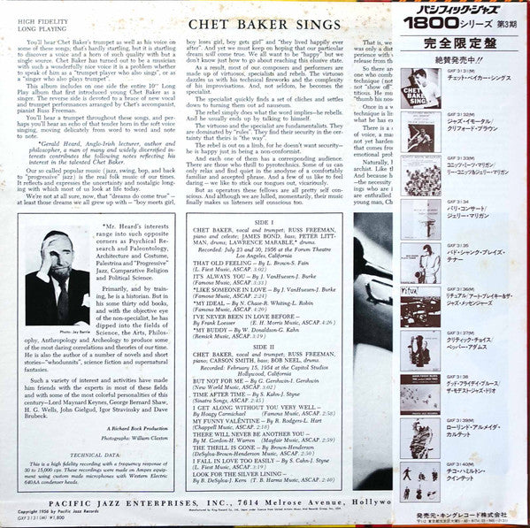 Chet Baker - Chet Baker Sings (LP, Album, RE)