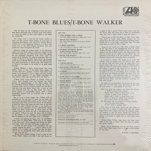 T-Bone Walker - T-Bone Blues (LP, Album, Mono, RE, RM)