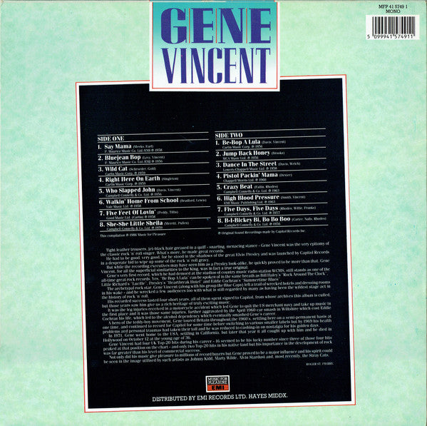 Gene Vincent - Rock ‘N’ Roll Greats (LP, Album, Comp, Mono)