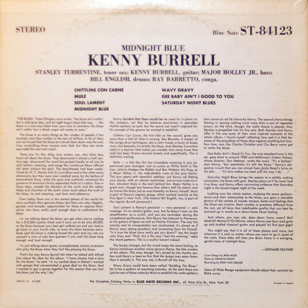 Kenny Burrell - Midnight Blue (LP, Album, RE)