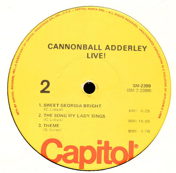 Cannonball Adderley - Live! (LP, Album, Mono, RE)