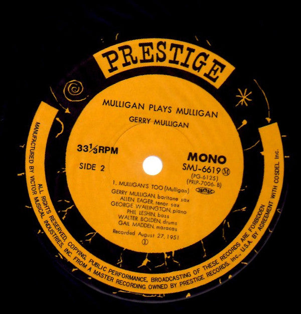 Gerry Mulligan - Mulligan Plays Mulligan (LP, Comp, Mono, RE, RM)