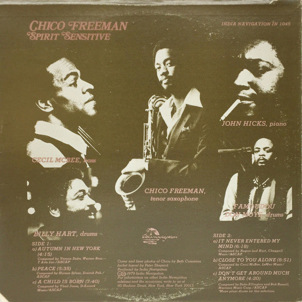 Chico Freeman - Spirit Sensitive (LP, Album, Sil)