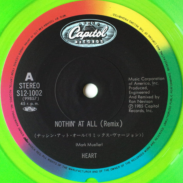 Heart - Nothin' At All (10"", Shape, Gre)